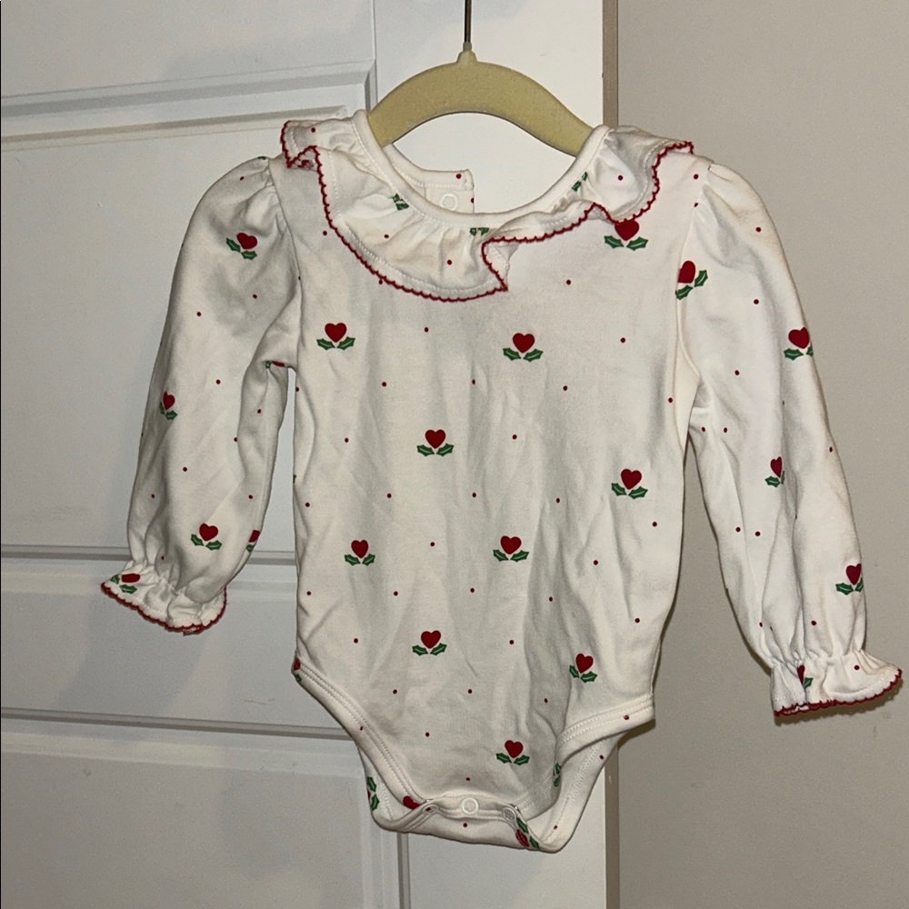Tbbc festive White and Red Baby Onesie